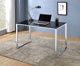 Image result for Small Glass and Metal Desk