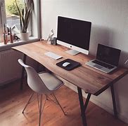 Image result for Solid Wood Minimalist Desk