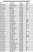 Image result for Milwaukee Bucks Schedule Printable Home