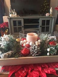 Image result for Christmas Coffee Table Decor in White and Silver