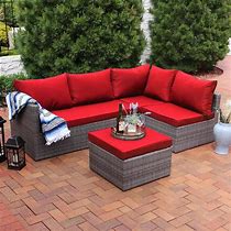Image result for Wicker Patio Furniture with Red Cushions