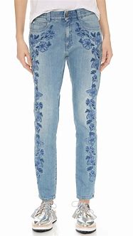 Image result for Floral Embroidered Jeans