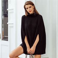 Image result for Black Turtleneck Poncho Sweater