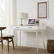 Image result for White Transitional Writing Desk with Drawers