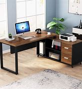 Image result for Long Table Desk with Drawers