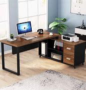 Image result for Orange Home Office L-shaped Desk