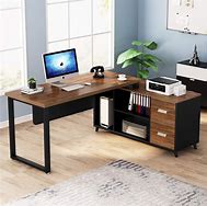 Image result for L-shaped Desk Office Layout
