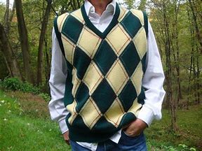 Image result for Black and White Argyle Sweater Vest