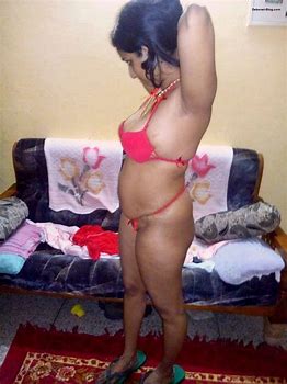 South Indian wife sucking cock showing tits in bikini bra pant