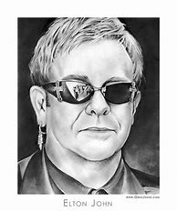 Image result for Elton John Drawing Black and White