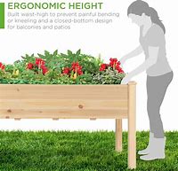 Image result for Best Choice Products 48x24x30in Raised Garden Bed, Elevated Wood Planter Box Stand For Backyard, Patio, Balcony W/Bed Liner, 200Lb Capacity