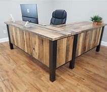 Image result for Reclaimed Wood L shaped Desk