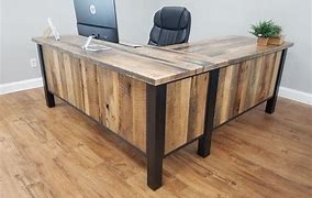 Image result for Reclaimed Wood and Steel Desk