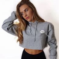 Image result for Short Female Cropped Hoodie
