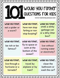 Image result for Would You Rather Worksheet for 10 Years Old