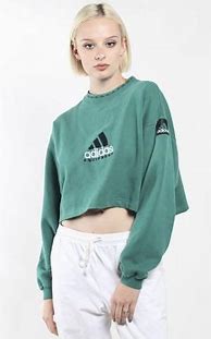 Image result for Adidas Raw Hem Crop Sweatshirt