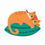 Image result for Cat in Bed Sick Cartoon
