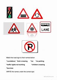Image result for Printable Road Signs Worksheet