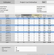 Image result for Project Cost Estimate Template Excel