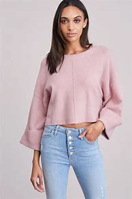 Image result for Cropped Light-Pink Sweater
