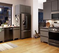 Image result for Kitchen Remodels with Black Appliances