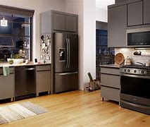 Image result for Kitchen Ideas with Black Appliances