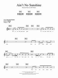 Image result for Chords and Lyrics for Ain't No Sunshine