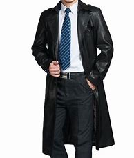 Image result for Long Black Leather Coat
