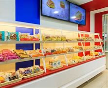 Image result for Acrylic Food Display Case For Bakery, (4) Trays, Knock Down Design