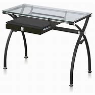Image result for Small Glass and Metal Desk