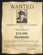 Image result for Al Capone Wanted Poster Framed