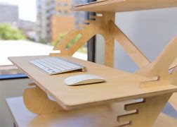 Image result for Adjustable Desk with Wood Base