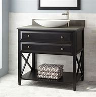 Image result for Black Bathroom Vanity with Vessel Sink