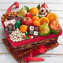 Image result for Classic Fresh Fruit Basket Gift With Crackers, Cheese And Nuts For Christmas, Holiday, Birthday, Corporate