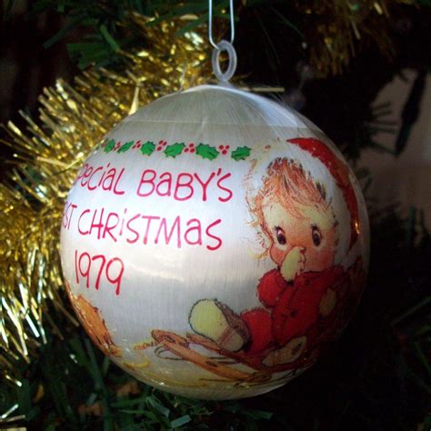WWA Inc Baby's First Christmas 1979 Satin Ball Ornament