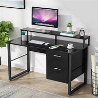 Image result for Black Desk with Storage