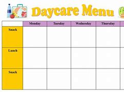Image result for daycare blank menus plan