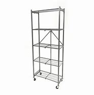 Image result for Origami 2-Pack Of 5-Tier Pantry Racks With Wooden Shelves - Gray/Grey
