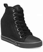 Image result for Women's Black Wedge Sneakers