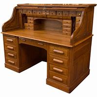 Image result for Oak Laminate Roll Top Desk