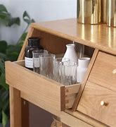 Image result for Nordic Natural Wood Sideboard With Glass Doors & 4 Drawers & Adjustable Shelf In Large