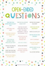 Image result for Open-Ended Questions for Children
