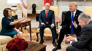 Image result for Pelosi Schumer Trump Oval Office
