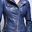 Image result for Dark Blue Leather Jacket for Women