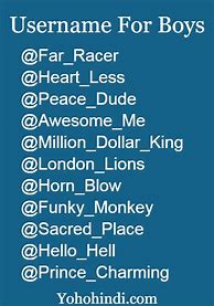 Image result for Cool Usernames for Boys
