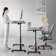 Image result for Mobile Adjustable Height Stand Up Desk