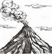 Image result for Volcano Sketch Black and White