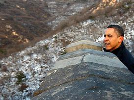 Image result for Obama Visit On the Great Wall