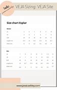 Image result for Veja Esplar Sizing Chart