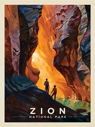 Image result for Hiker Zion National Park Poster